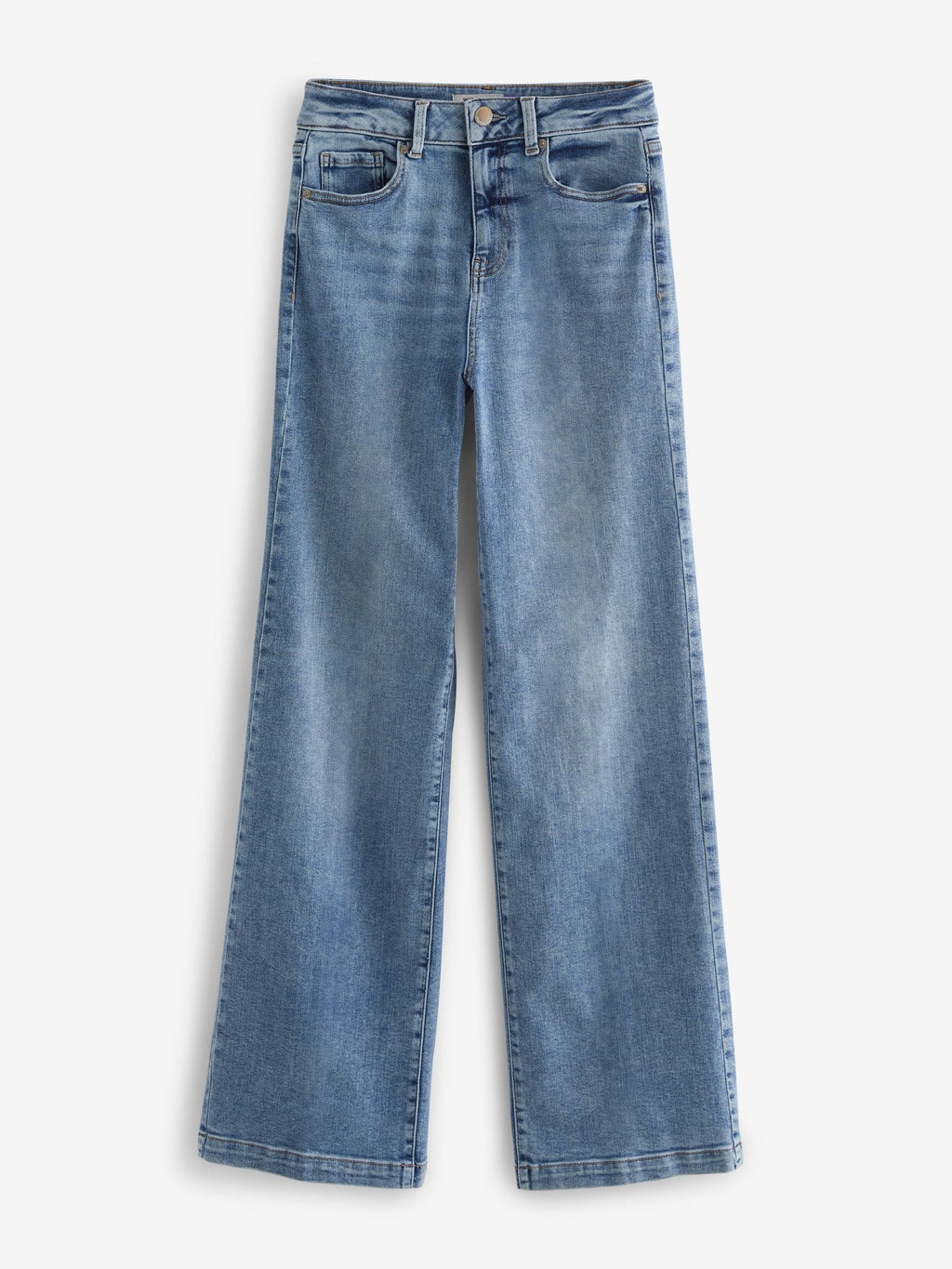 Women Mid Blue Wide Leg Jeans – Trendy High Waist Denim Pants for Women in Pakistan | PRINDA
