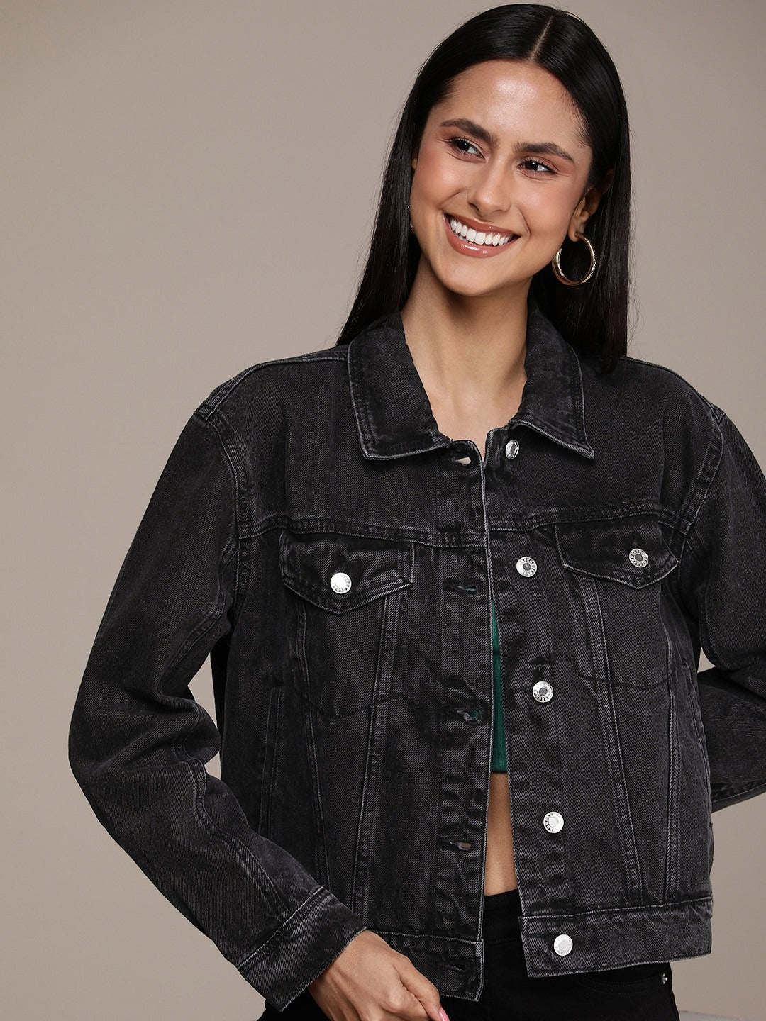 Washed Cotton Denim Jacket – Lightweight Breathable Cotton Jacket for Pakistan | PARINDA
