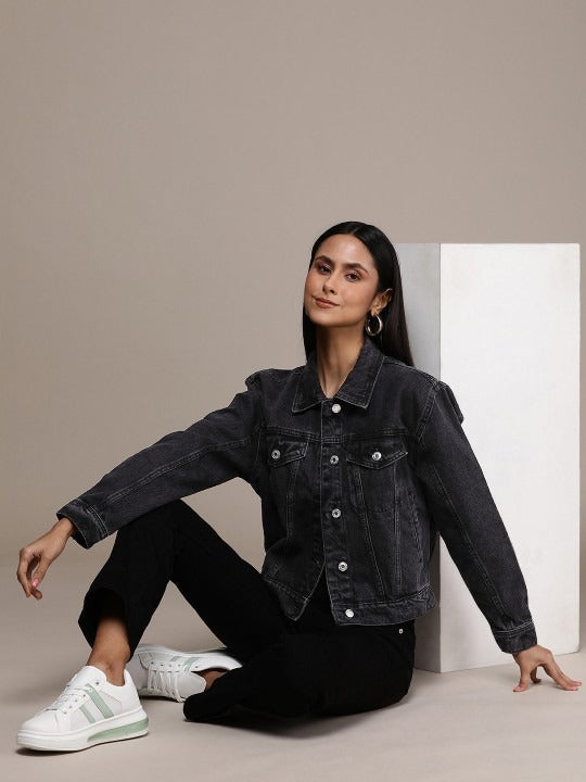 Washed Cotton Denim Jacket – Lightweight Breathable Cotton Jacket for Pakistan | PARINDA