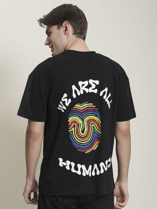 Unisex Pride We Are All Humans Oversized T-shirt – Equality & Streetwear Fashion in Pakistan | PRINDA