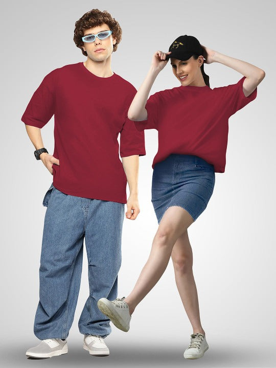 Unisex Twistform Twinny Zone Pack of 2 Solid Cotton Oversized T-Shirts – Trendy Streetwear in Pakistan | PRINDA