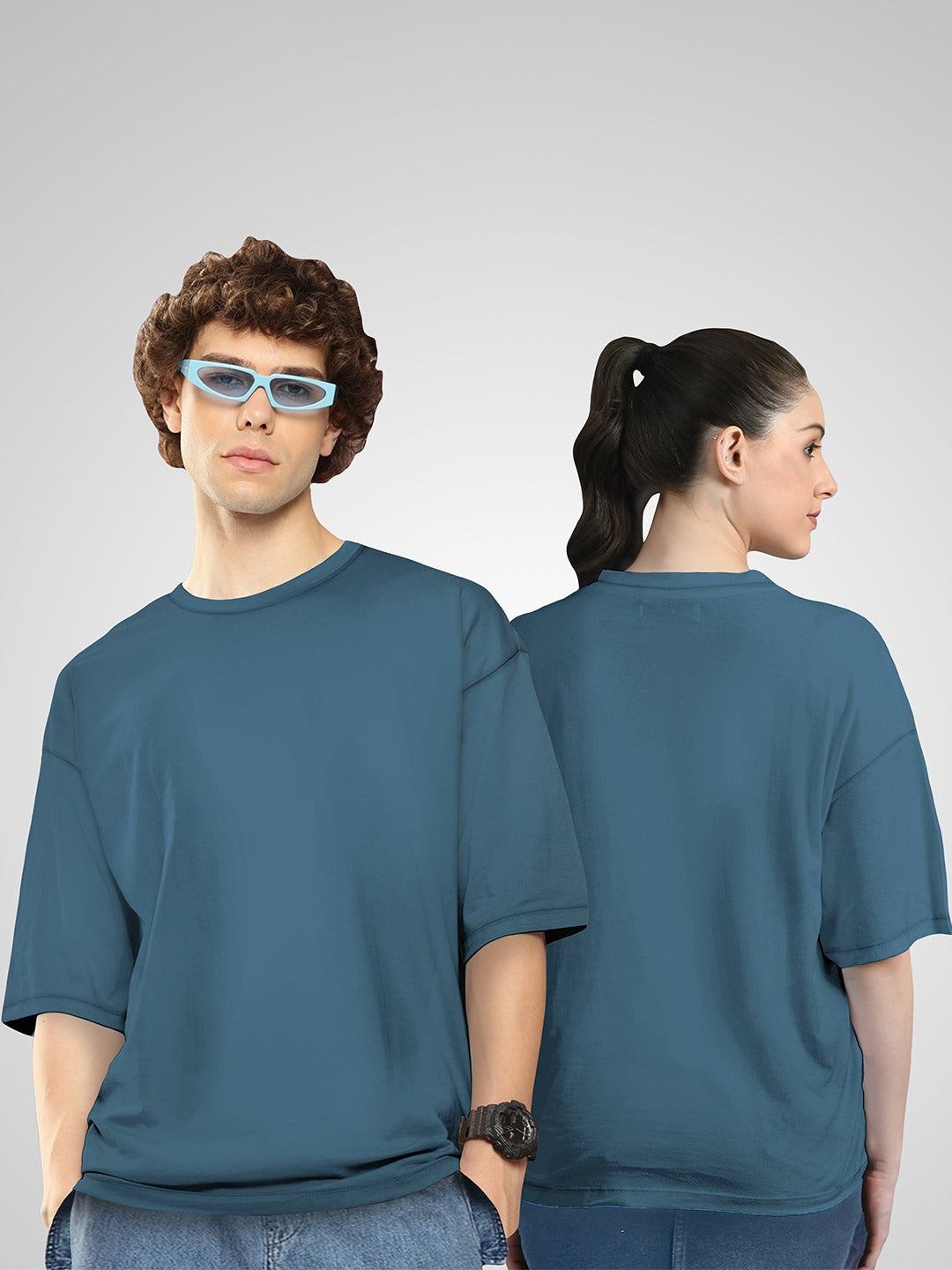 Unisex Twistform Twinny Zone Pack of 2 Solid Cotton Oversized T-Shirts – Premium Streetwear in Pakistan | PRINDA