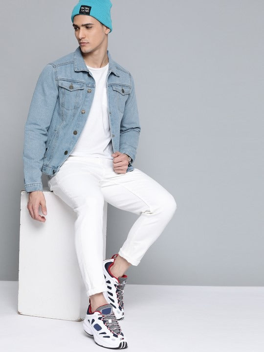 Men Blue Cotton Denim Jacket – Breathable, Stylish Outerwear for All Pakistani Seasons | PARINDA
