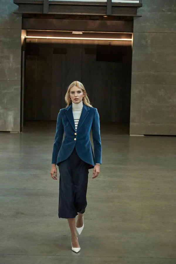 PRINDA Petroleum Velvet Blazer Pierre