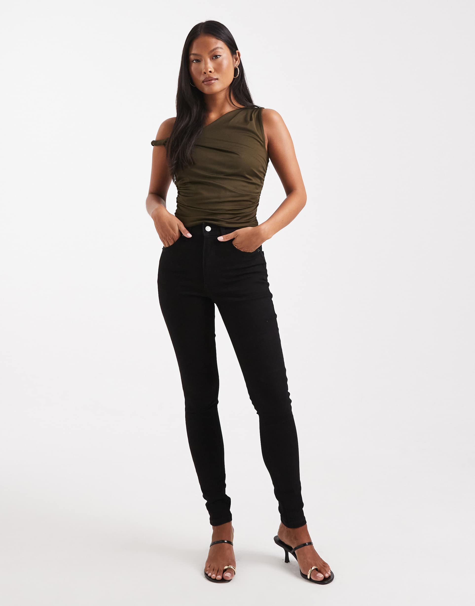 Women Skinny Jeans in Clean Black – Stretchable Slim Fit Denim | PRINDA