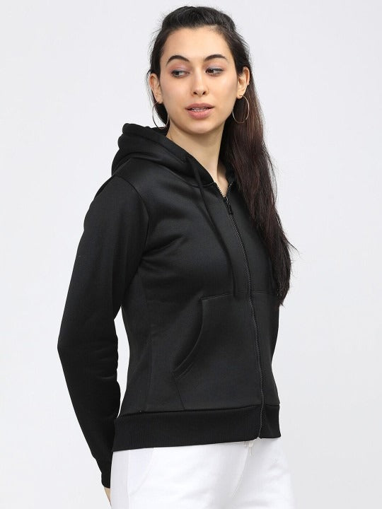 Women Black Hooded Sweatshirt – Cozy Lightweight Hoodie for Pakistan | PRINDA
