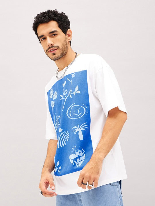 Unisex White Typography Printed Pure Cotton Oversized T-Shirt in Pakistan – Trendy Streetwear by PRINDA
