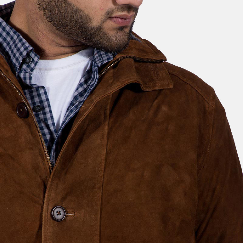 PRINDA Sheriff Brown Suede Leather Jacket