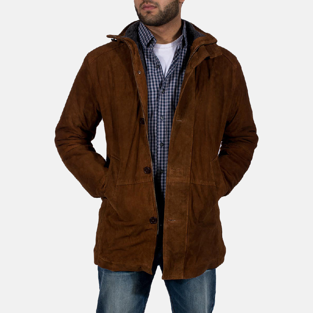 PRINDA Sheriff Brown Suede Leather Jacket