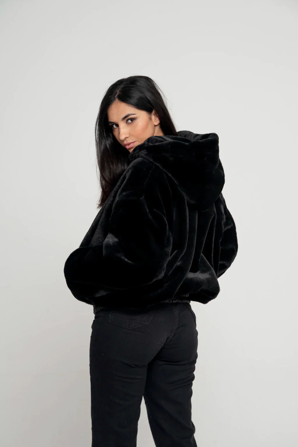 PRINDA Black Reversible Women Leather Jacket