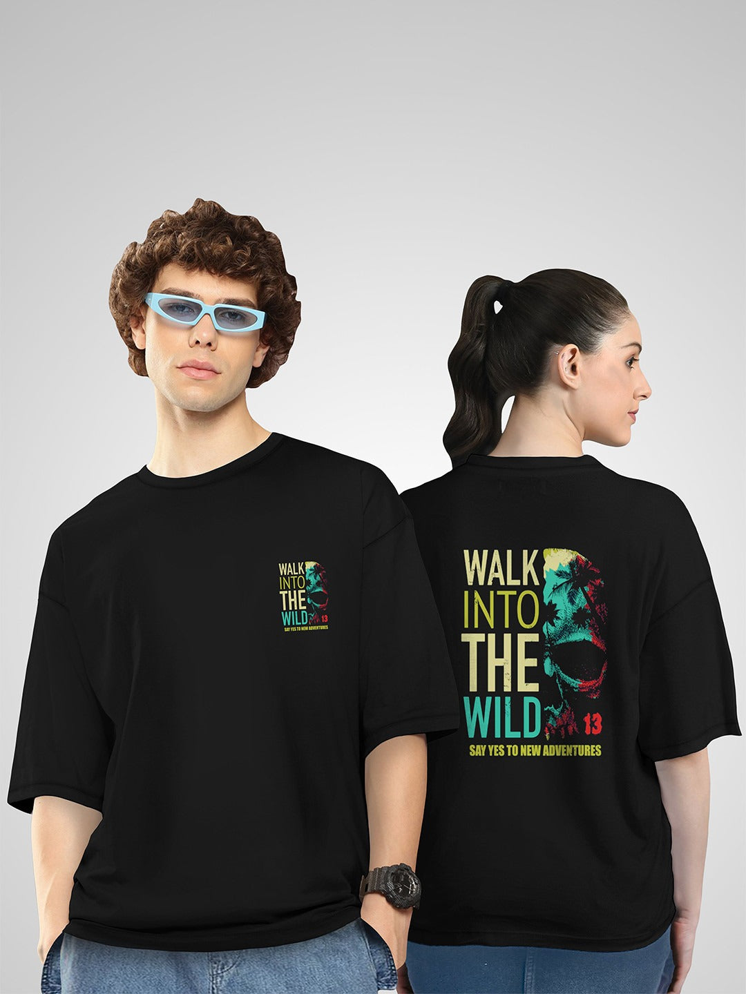 Unisex Twistform Twinny Zone Pack Of 2 SkullWild Printed Cotton Oversized T-Shirts – Trendy Streetwear in Pakistan | PRINDA