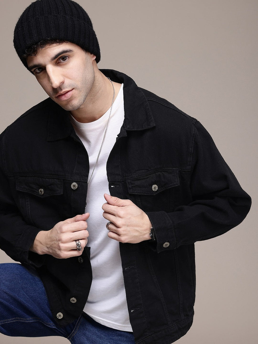 The Life Co. Oversized Trucker Pure Cotton Denim Jacket – Stylish Streetwear for Men in Pakistan | PARINDA