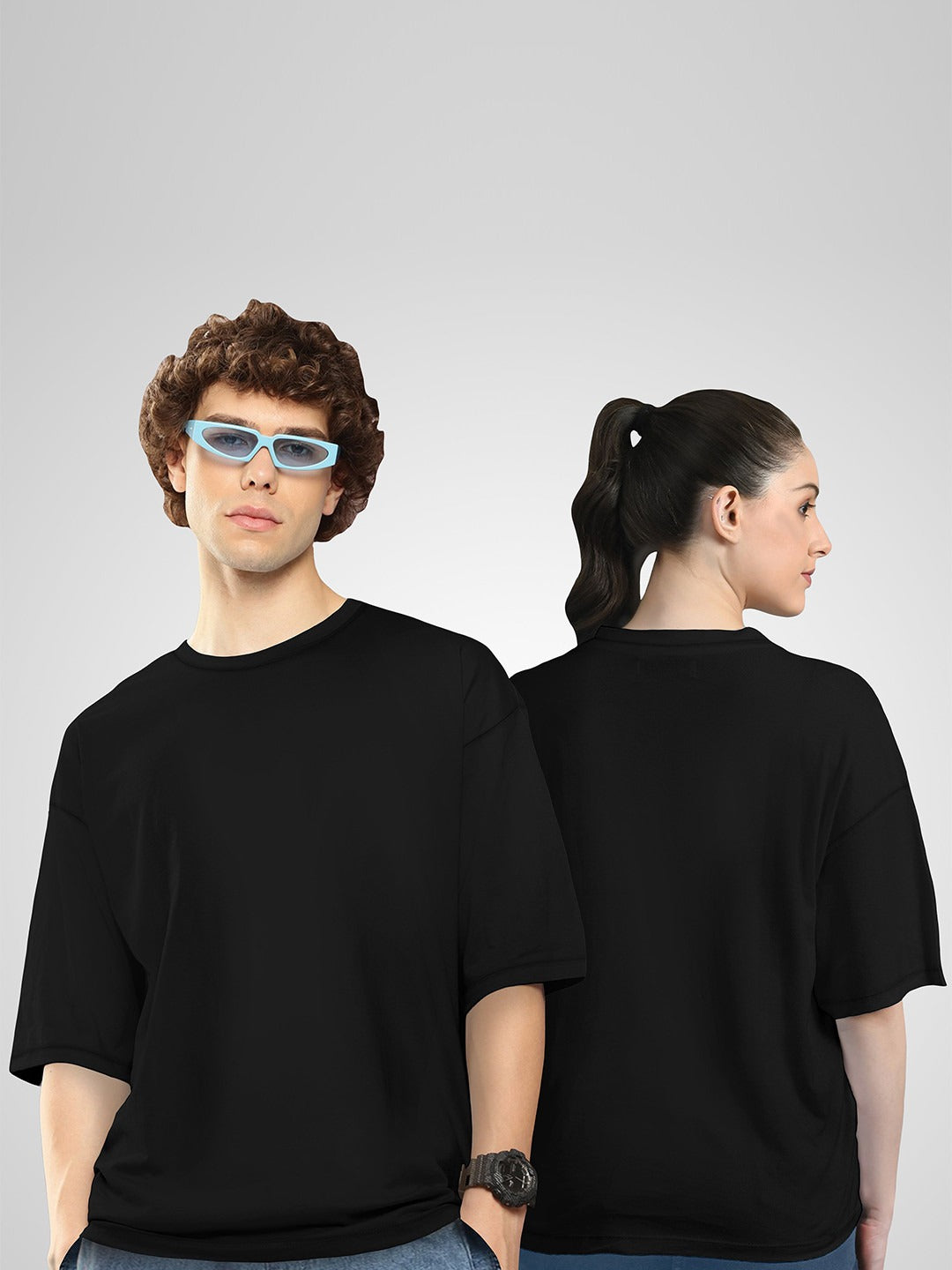 Unisex Twistform Twinny Zone Pack of 2 Solid Cotton Oversized T-Shirts – Premium Unisex Streetwear in Pakistan | PRINDA