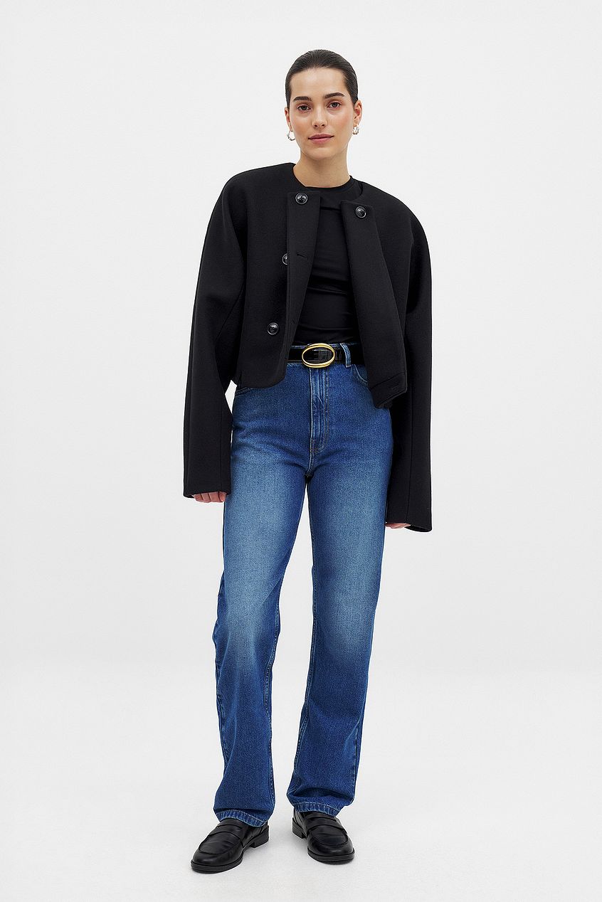 Women Straight High Waist Jeans – High-Rise Straight Leg Denim for Everyday Pakistan | PRINDA