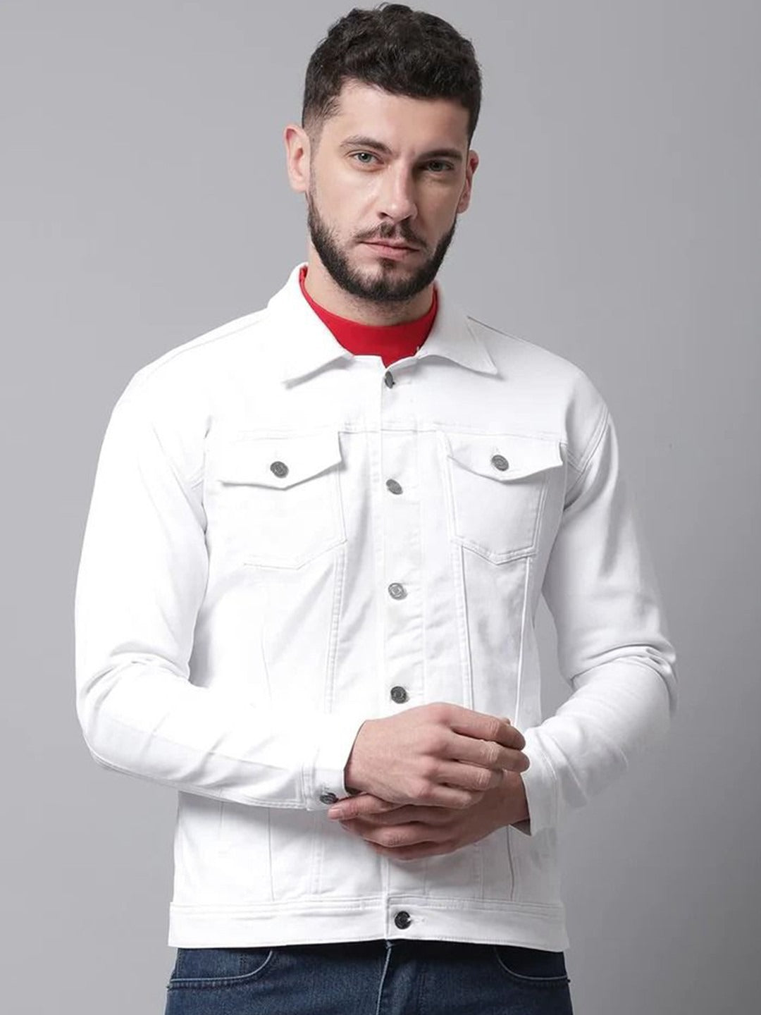 Men Running Denim Jacket by PARINDA – Lightweight, Breathable Street Style for Active Pakistani Lifestyles