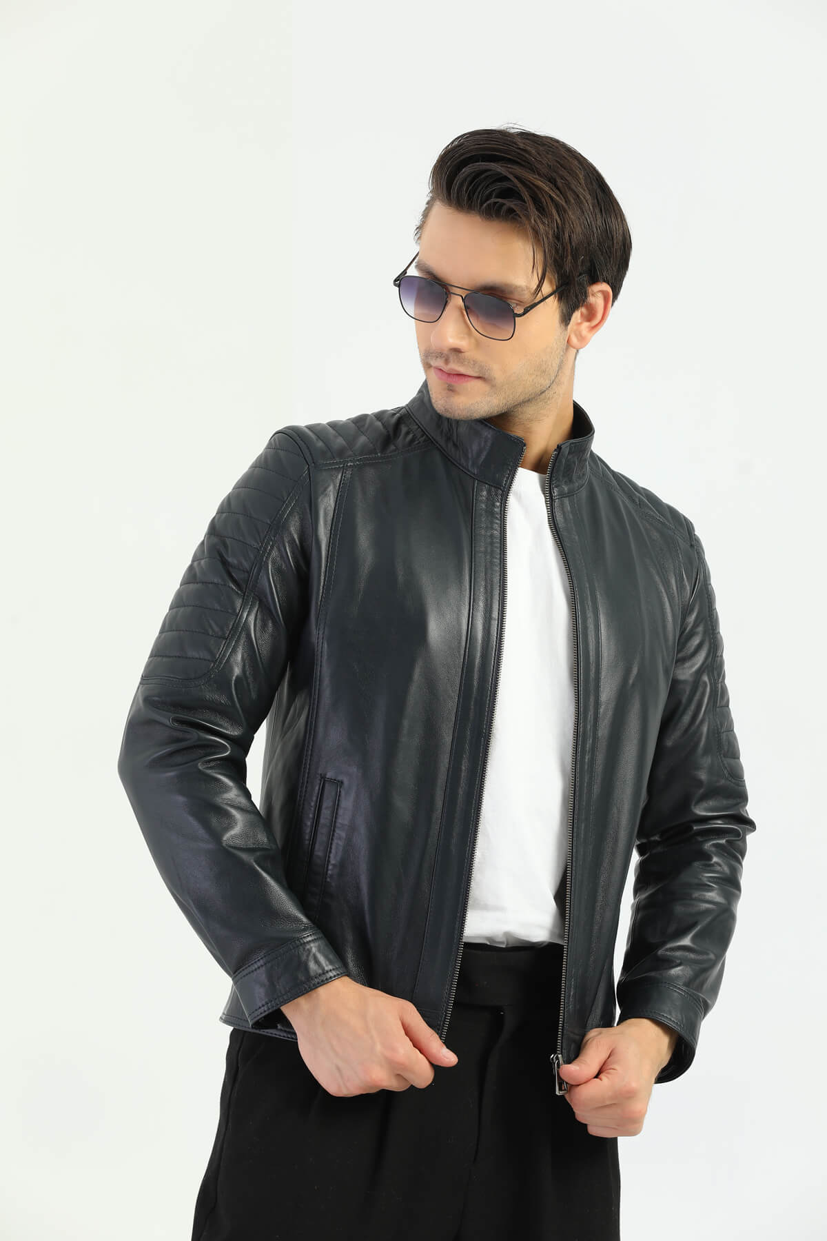 PRINDA Glasgow Black Men's Leather Jacket