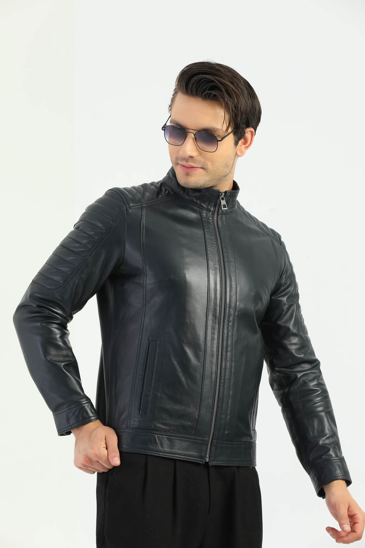 PRINDA Glasgow Black Men's Leather Jacket