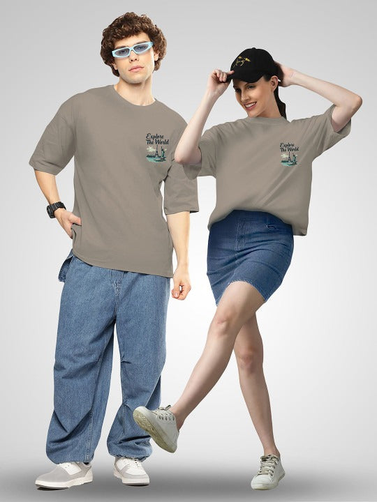Unisex Twistform Twinny Zone Pack of 2 ExploreW2 Printed Cotton Oversized T-Shirts – Trendy Unisex Streetwear Tees in Pakistan | PRINDA