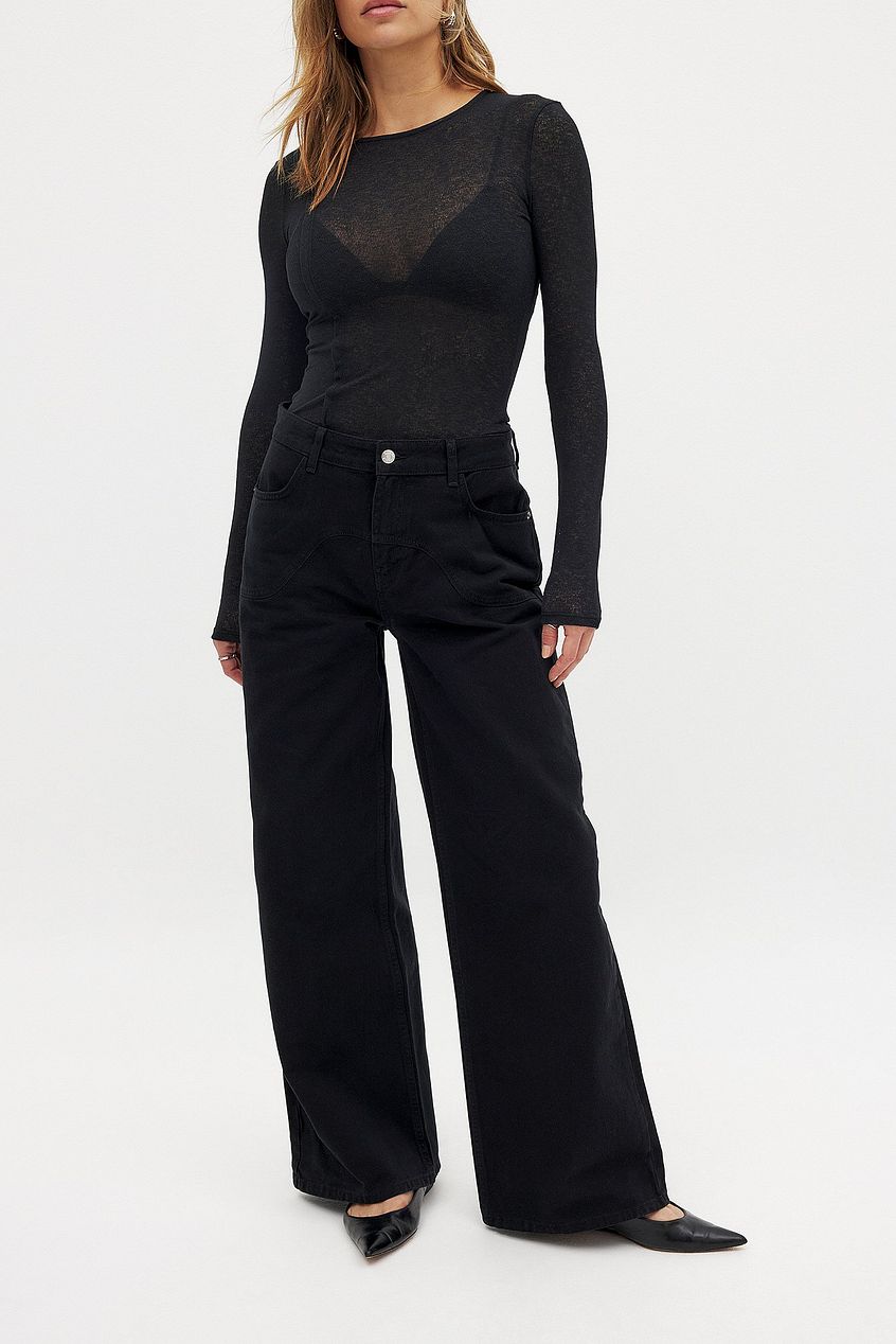 Women Wide Mid Waist Jeans – Mid-Rise Wide Leg Denim for Pakistani Women | PRINDA