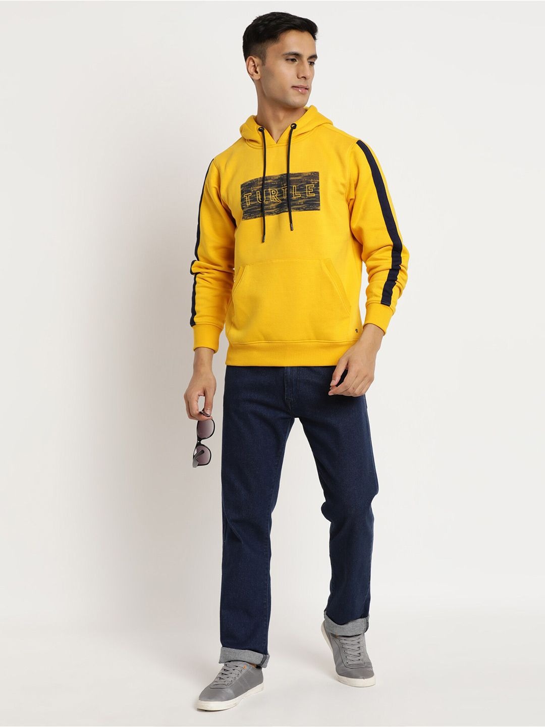 Men Typography Printed Hooded Sweatshirt – Stylish Cotton Hoodie for Winter in Pakistan | PRINDA