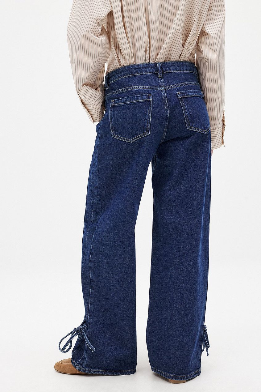 Women Tie Detail Denim Jeans – Tie-Front Waist Denim, Adjustable Fit & Fusion Style | PRINDA