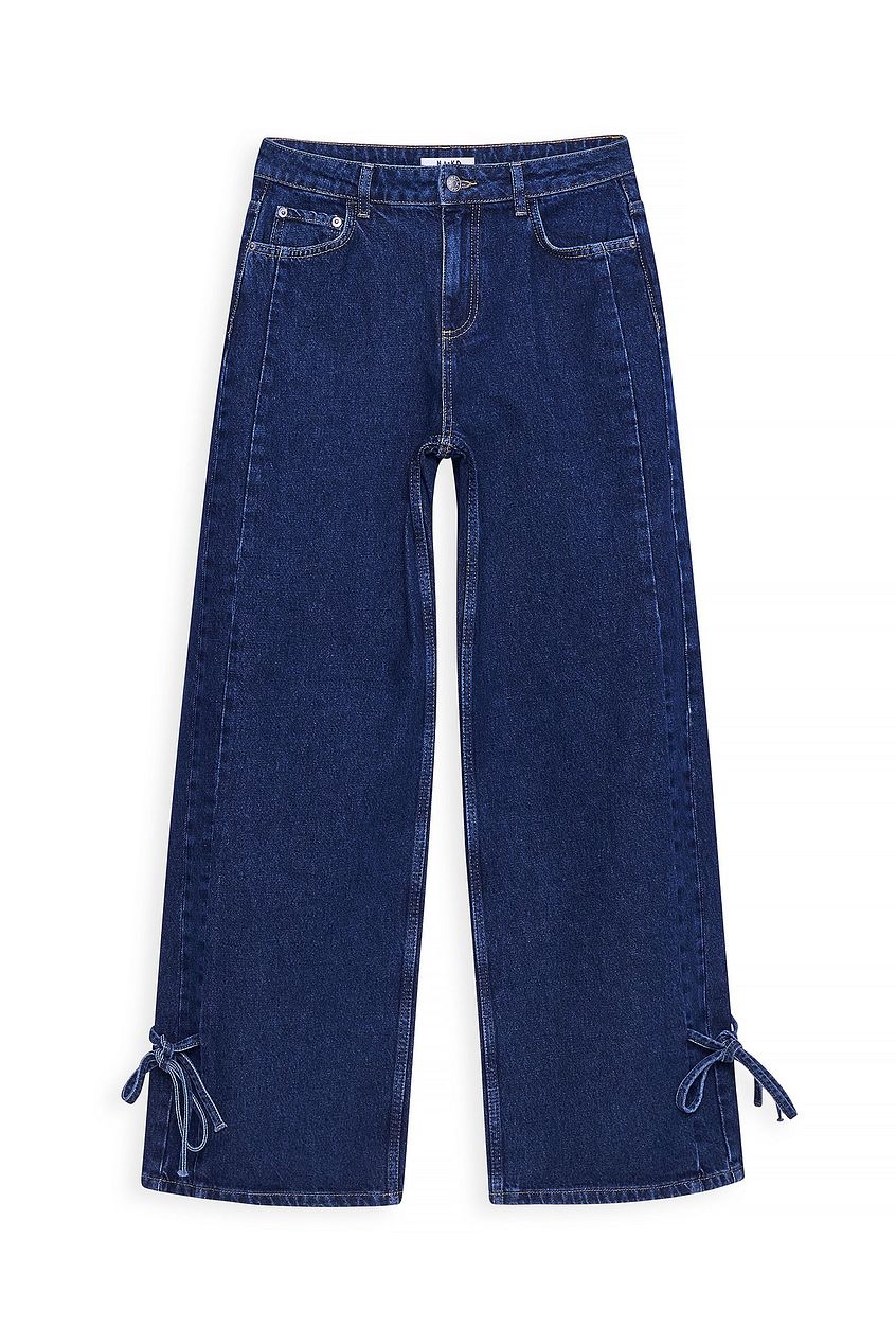 Women Tie Detail Denim Jeans – Tie-Front Waist Denim, Adjustable Fit & Fusion Style | PRINDA