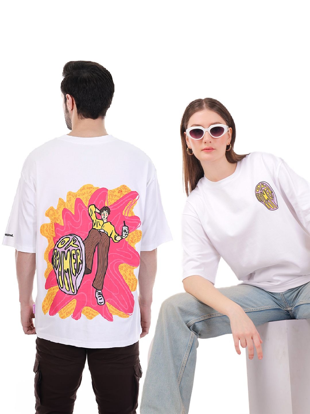 Unisex OK Boomer Printed T-shirt – Trendy Graphic Cotton Streetwear for Men & Women in Pakistan | PRINDA