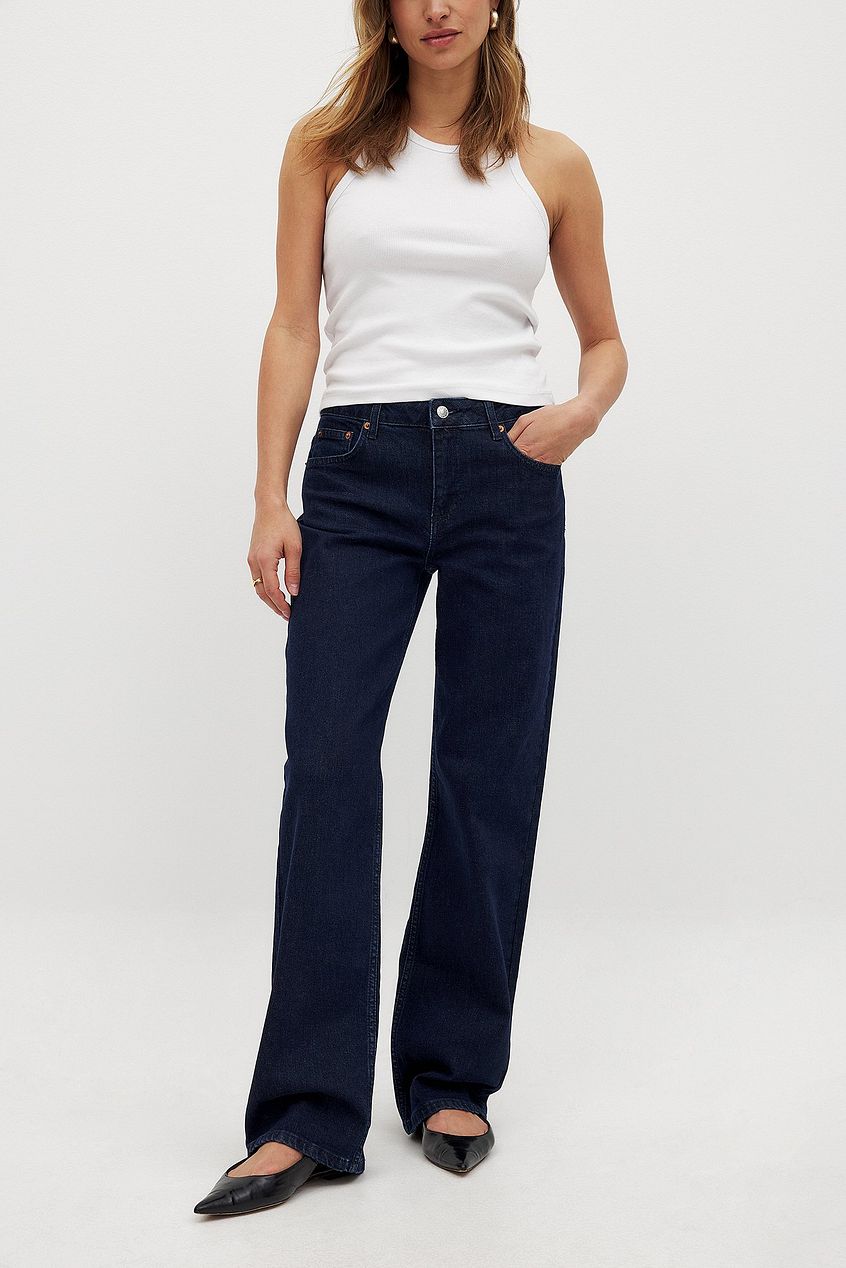 Women Mid Waist Slim Straight Denim – Slim Straight Mid-Rise Jeans for Pakistani Women | PRINDA