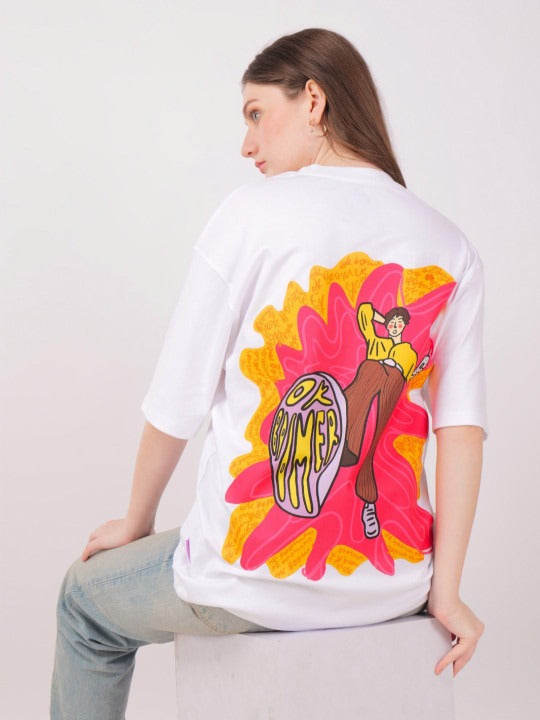 Unisex OK Boomer Printed T-shirt – Trendy Graphic Cotton Streetwear for Men & Women in Pakistan | PRINDA