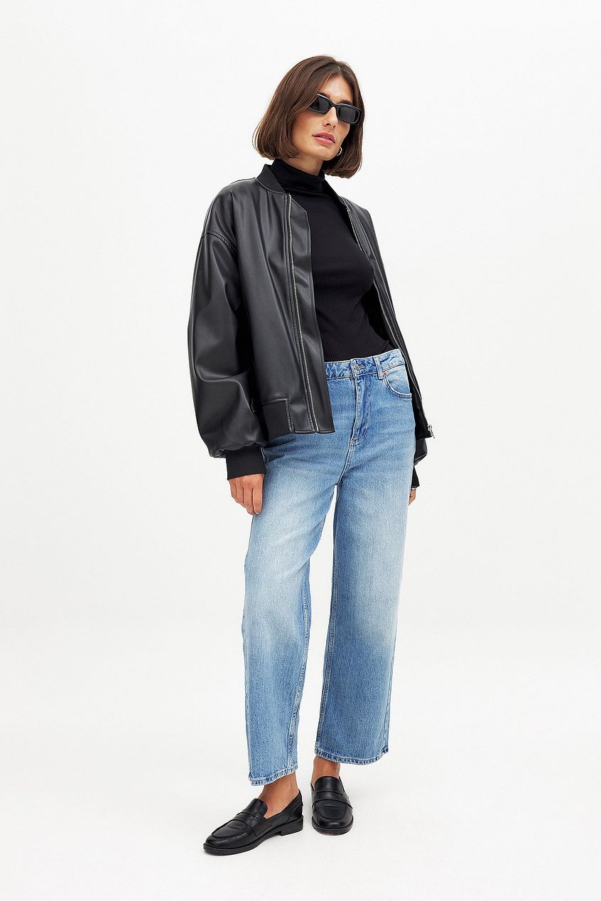 Women Straight High Waist Cropped Jeans – High-Rise Ankle Crop, Clean Straight Leg | PRINDA