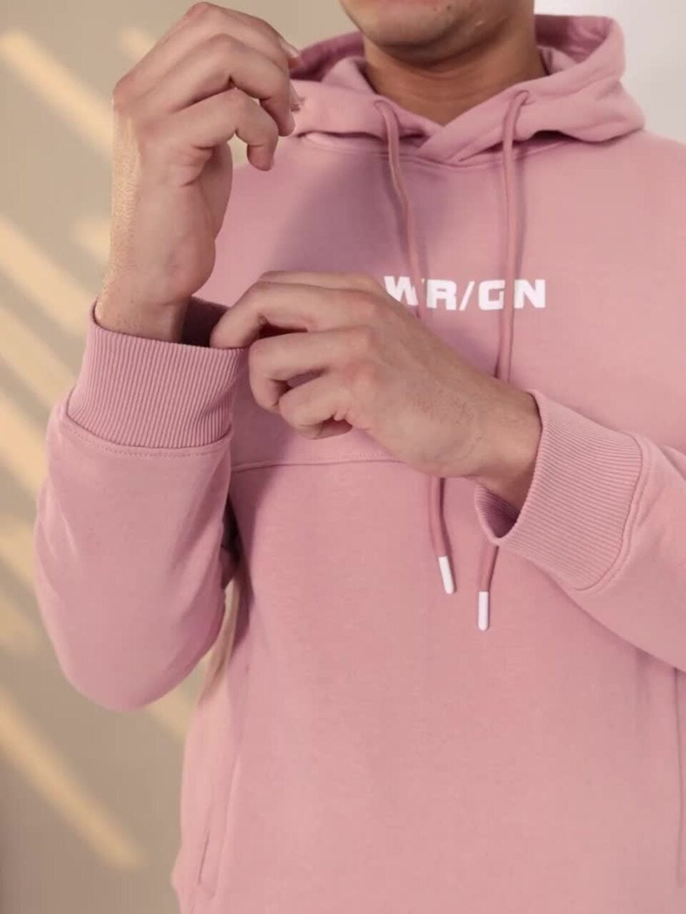 Men Pink Printed Hooded Pullover Sweatshirt – Stylish Cotton Hoodie for Winter in Pakistan | PRINDA