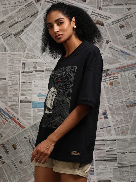 Unisex Graphic Printed Drop Shoulder Pure Cotton Oversized T-shirt – Trendy Streetwear for Men & Women in Pakistan | PRINDA