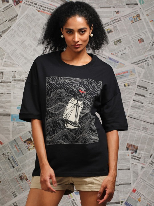 Unisex Graphic Printed Drop Shoulder Pure Cotton Oversized T-shirt – Trendy Streetwear for Men & Women in Pakistan | PRINDA
