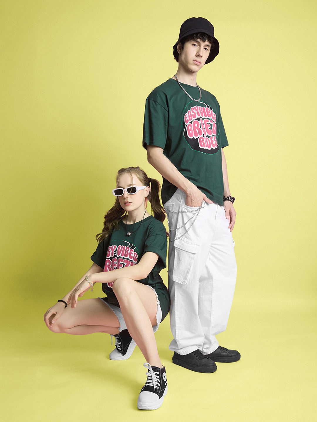 Unisex Typography Printed Round Neck Cotton Oversized T-shirt – Trendy Streetwear in Pakistan | PRINDA
