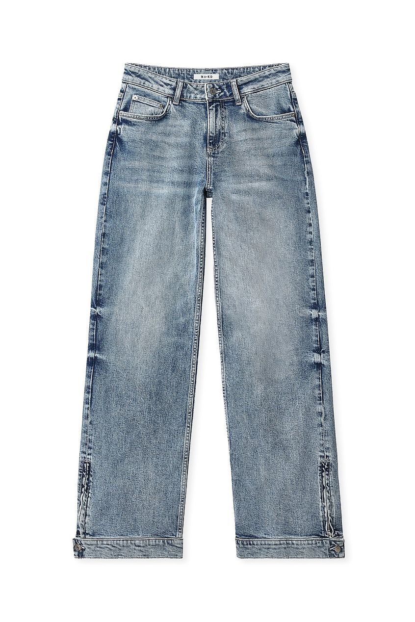 Slit Detail Denim – Trendy High-Rise Jeans with Front/Side Slits for Pakistan | PRINDA