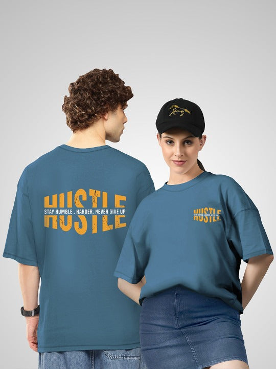 Unisex Pack of 2 HustleH Printed Cotton Oversized T-Shirts – Twinny Zone Graphic Tees for Men & Women in Pakistan | PRINDA