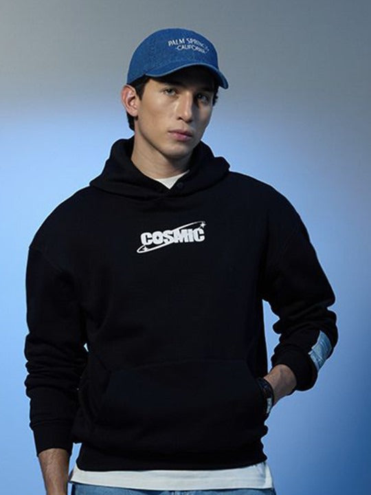 Stars Within Cosmic Black Oversized Hoodie – Trendy Streetwear Hoodie for Men & Women in Pakistan | PRINDA