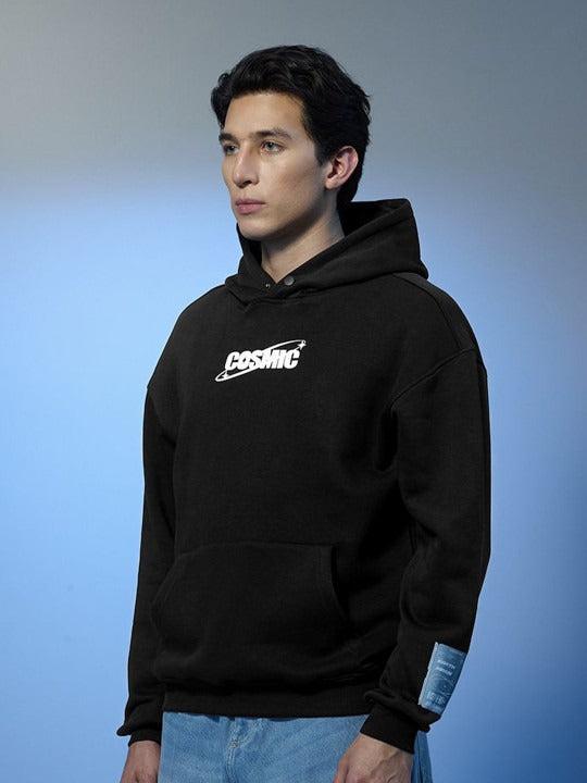Stars Within Cosmic Black Oversized Hoodie – Trendy Streetwear Hoodie for Men & Women in Pakistan | PRINDA