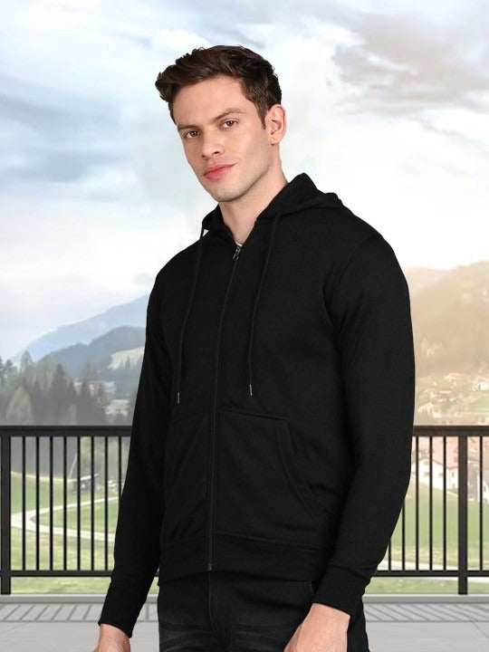 Men Hooded Front-Open Sweatshirt – Casual Cotton Zip Hoodie for Everyday Wear in Pakistan | PRINDA