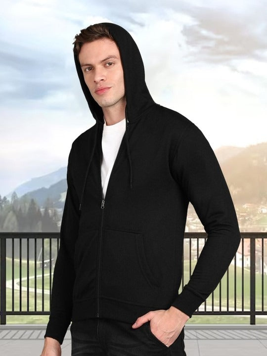 Men Hooded Front-Open Sweatshirt – Casual Cotton Zip Hoodie for Everyday Wear in Pakistan | PRINDA