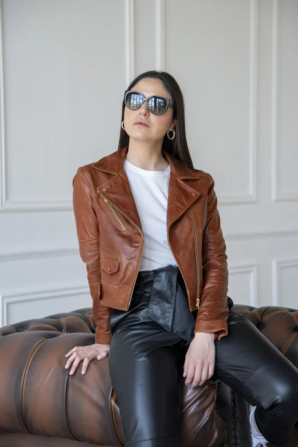 Stealth Rider Brown Leather Jacket