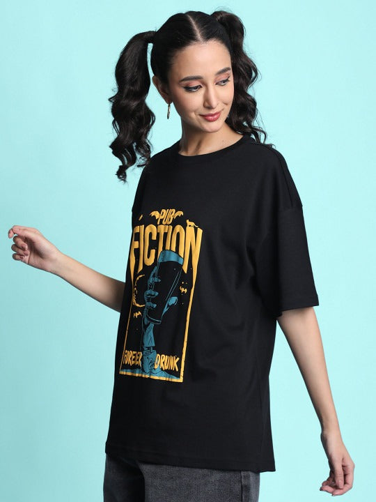 Unisex Printed Extended Sleeves Oversized T-Shirt – Trendy Cotton Streetwear for Pakistan | PRINDA