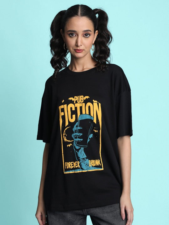 Unisex Printed Extended Sleeves Oversized T-Shirt – Trendy Cotton Streetwear for Pakistan | PRINDA