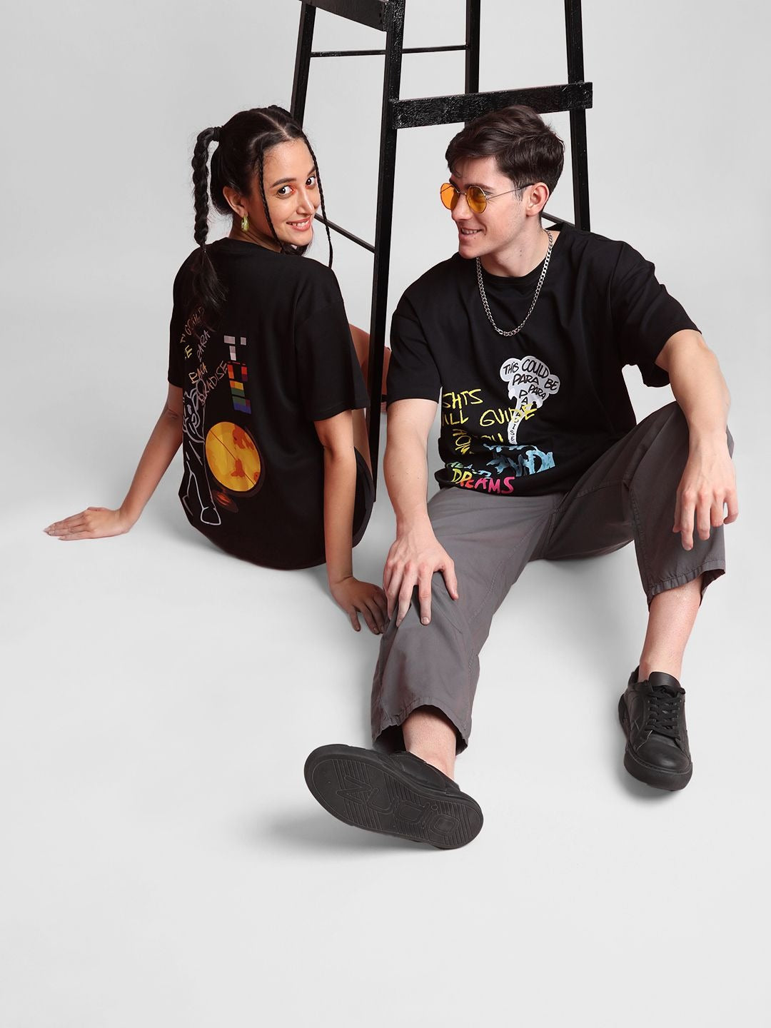 Unisex Printed Extended Sleeves Oversized T-Shirt – Trendy Streetwear Cotton Outfit in Pakistan | PRINDA
