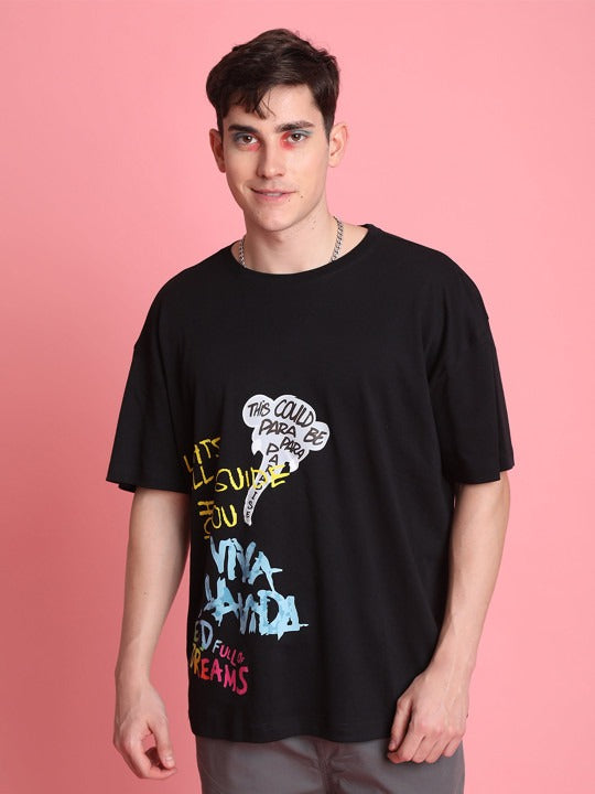 Unisex Printed Extended Sleeves Oversized T-Shirt – Trendy Streetwear Cotton Outfit in Pakistan | PRINDA