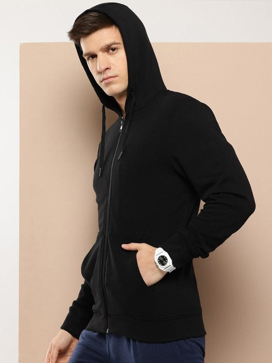 Men Black Relaxed Fit Hoodie – Comfortable Cotton Sweatshirt for Everyday Wear in Pakistan | PRINDA