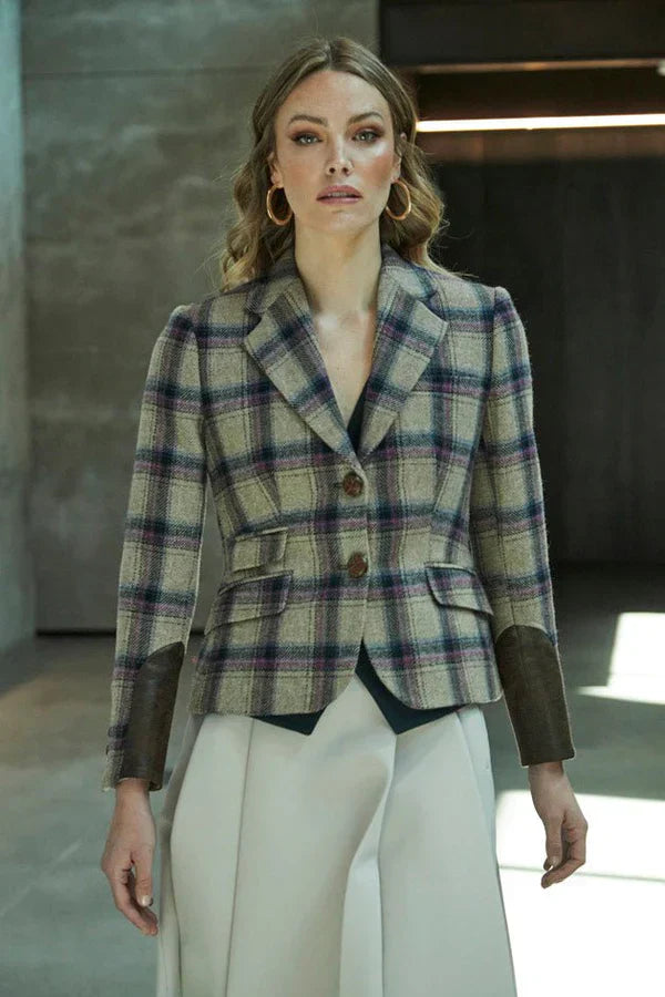 PRINDA Two Button Checked Women Blazer