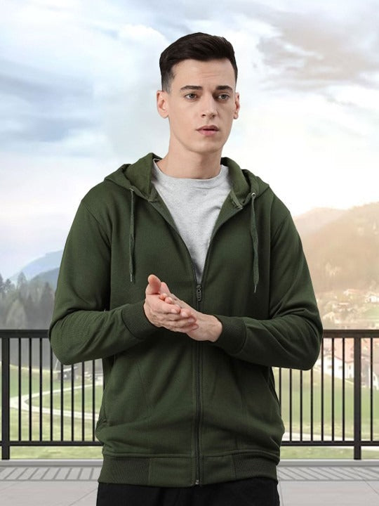 Men Hooded Front-Open Sweatshirt – Stylish Zip-Up Hoodies for Men in Pakistan | PRINDA