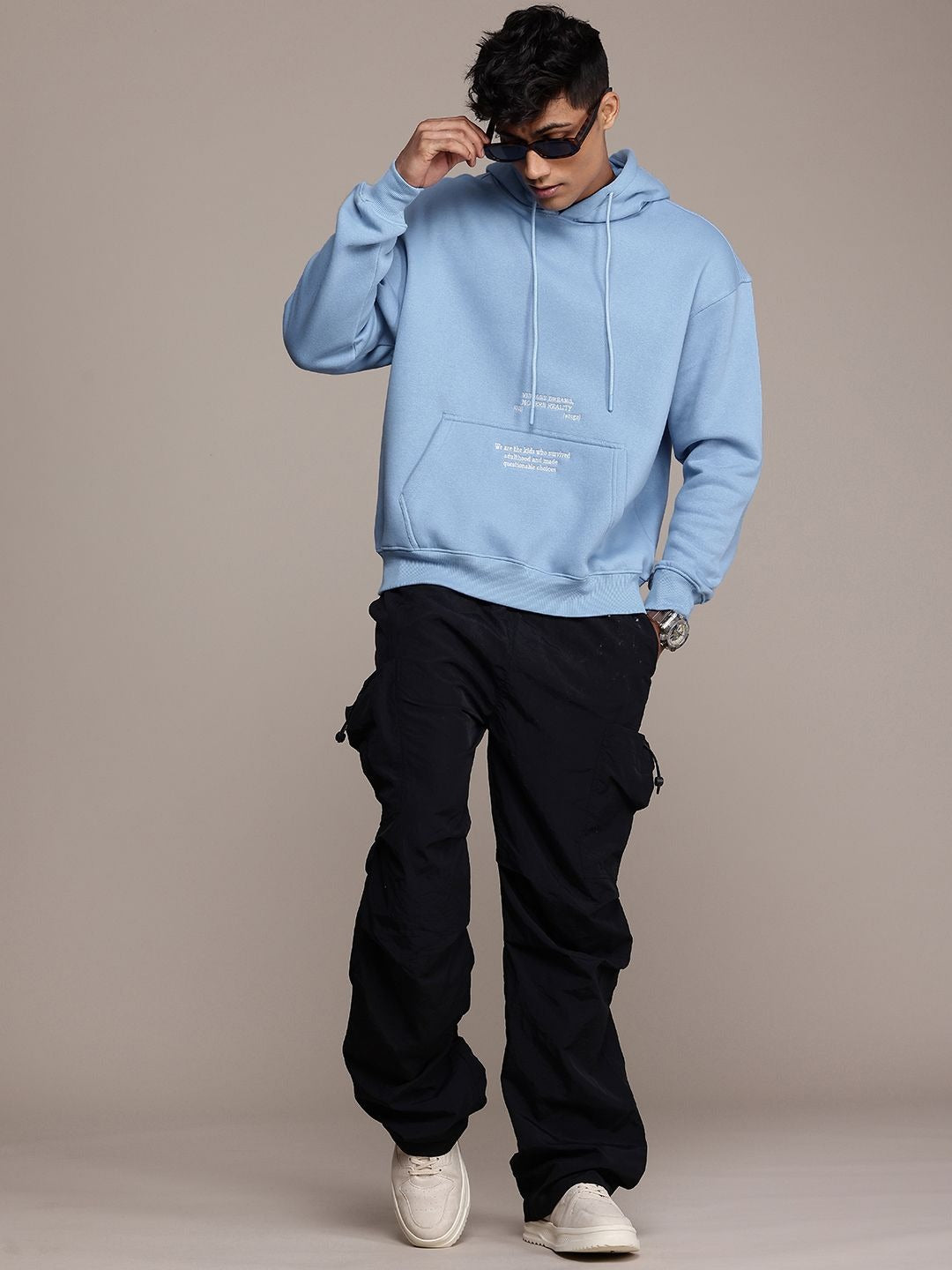 Typography Embroidery Hooded Pullover Sweatshirt for Men – Trendy Cotton Hoodie in Pakistan | PRINDA