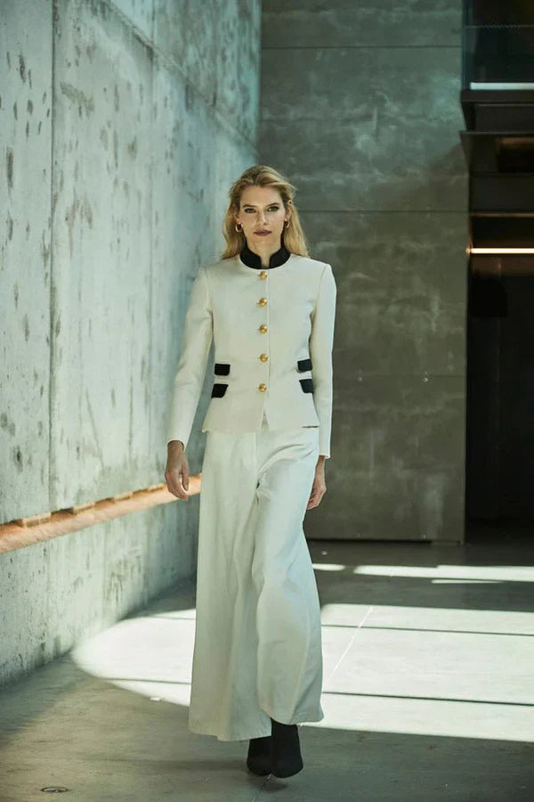 PRINDA White Blazer with Double Pocket